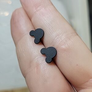 Mickey Mouse Stud Earrings, black